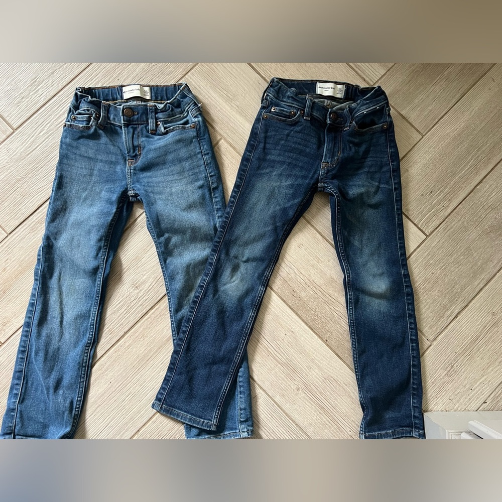 Two pair of Abercrombie & Fitch kids jeans